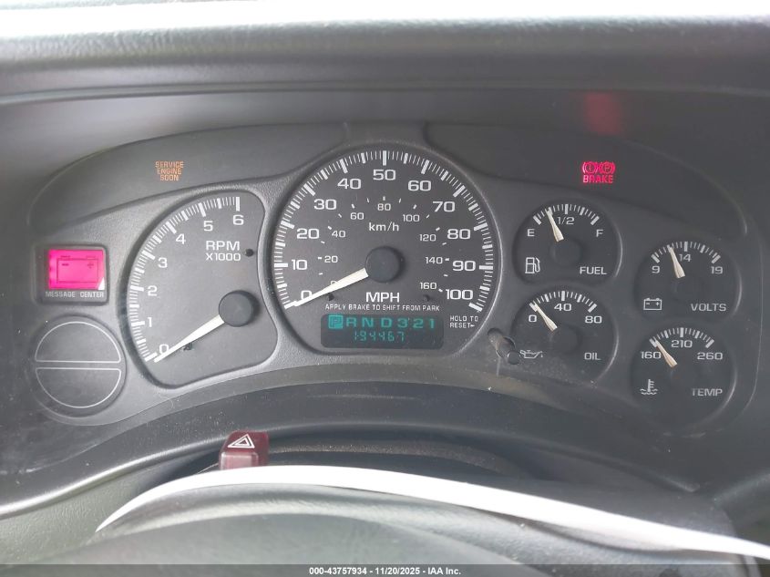 2002 Chevrolet Tahoe Ls VIN: 1GNEC13T02R220544 Lot: 43757934