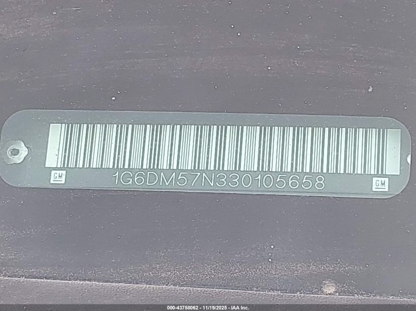 2003 Cadillac Cts Standard VIN: 1G6DM57N330105658 Lot: 43758062