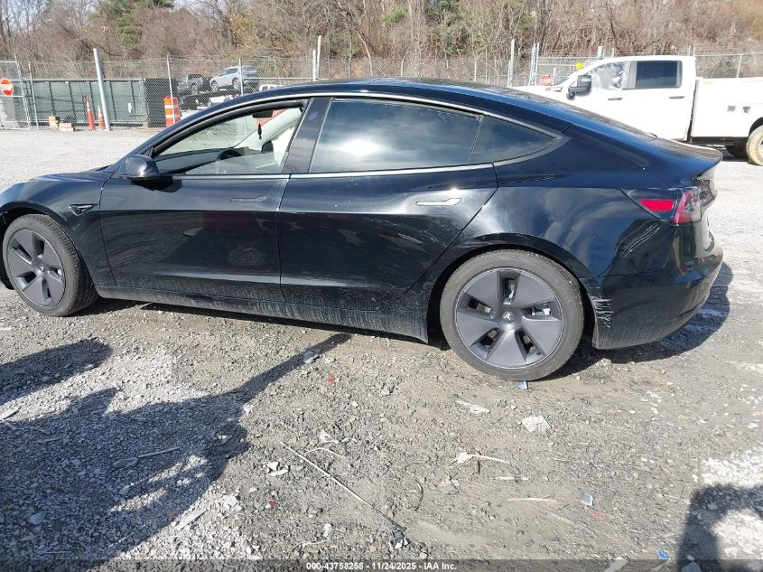 2021 Tesla Model 3 Standard Range Plus Rear-Wheel Drive VIN: 5YJ3E1EAXMF955496 Lot: 43758258