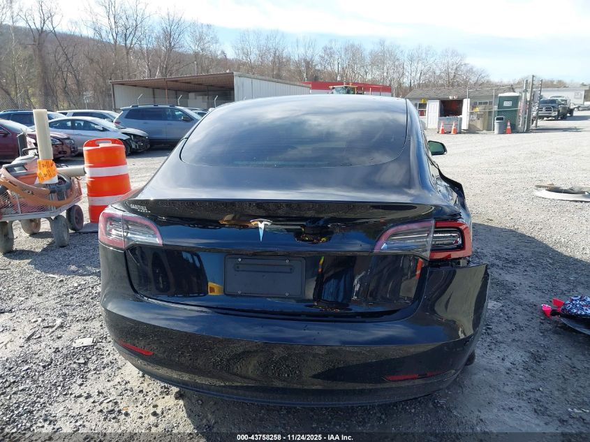 2021 Tesla Model 3 Standard Range Plus Rear-Wheel Drive VIN: 5YJ3E1EAXMF955496 Lot: 43758258