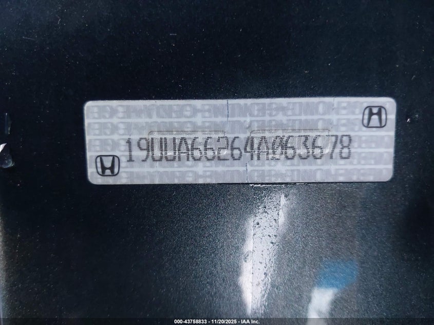 2004 Acura Tl VIN: 19UUA66264A063678 Lot: 43758833
