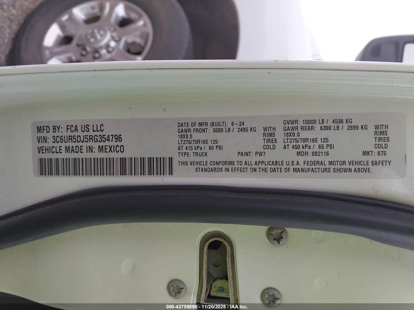 3C6UR5DJ5RG354796 2024 RAM 2500 photo no. 9