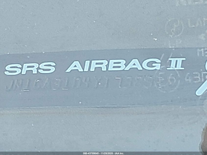 2000 Nissan Maxima Gle/Gxe/Se VIN: JN1CA31D4YT738328 Lot: 43759549