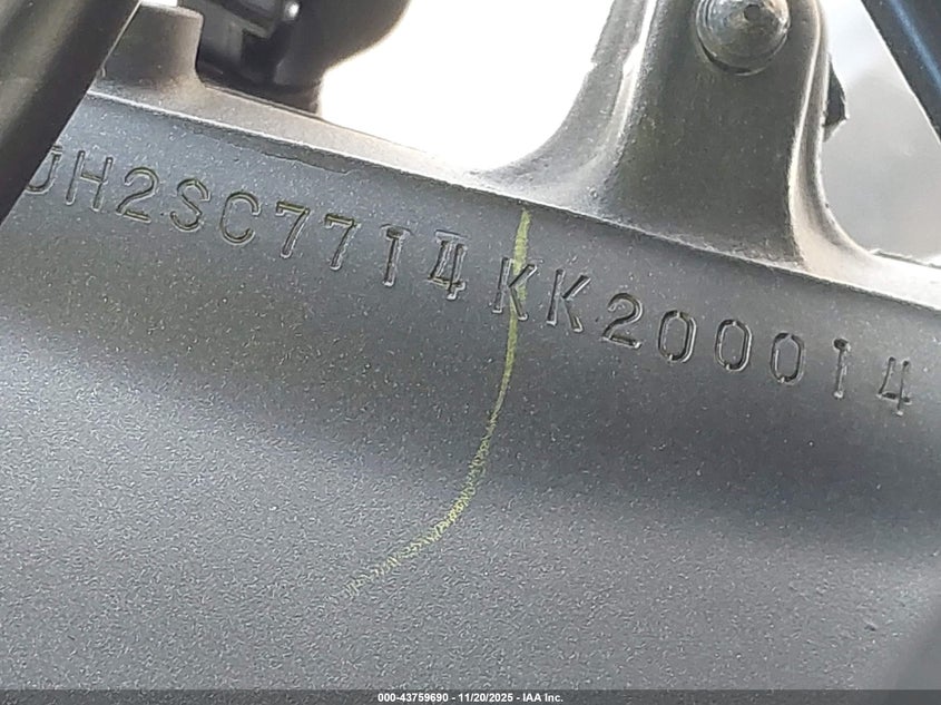 2019 Honda Cbr1000 Rr VIN: JH2SC7714KK200014 Lot: 43759690