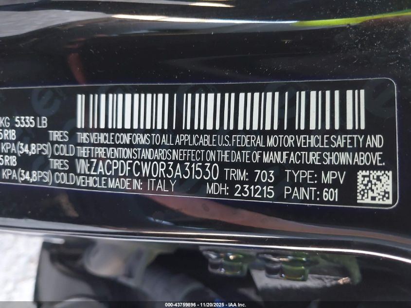 2024 Dodge Hornet R/T Eawd VIN: ZACPDFCW0R3A31530 Lot: 43759896