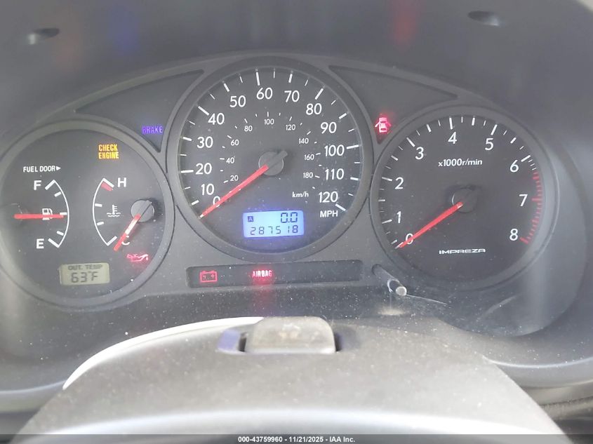 2006 Subaru Impreza VIN: 1F1GD67656H516385 Lot: 43759960