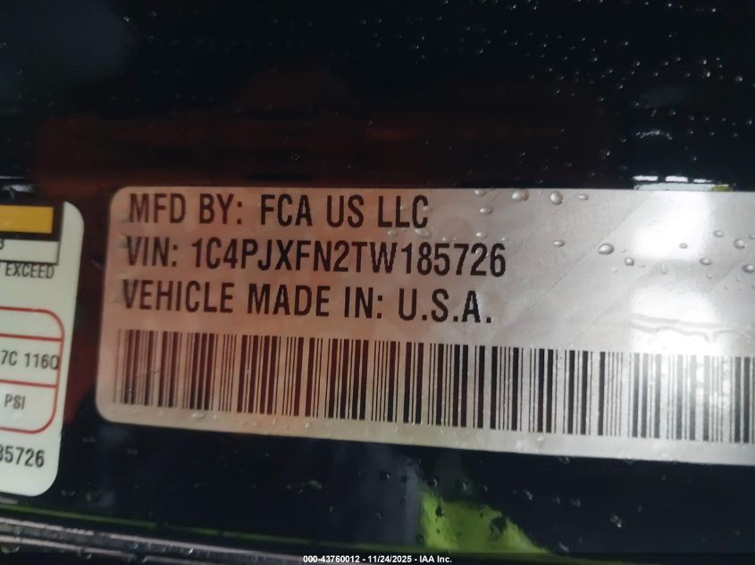 2026 Jeep Wrangler Rubicon VIN: 1C4PJXFN2TW185726 Lot: 43760012