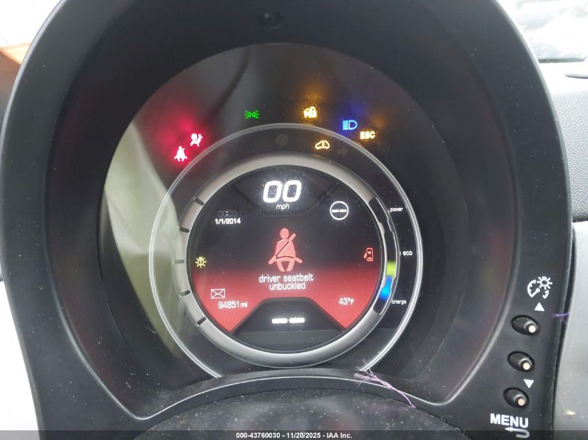 2015 Fiat 500E Battery Electric VIN: 3C3CFFGE9FT685390 Lot: 43760030