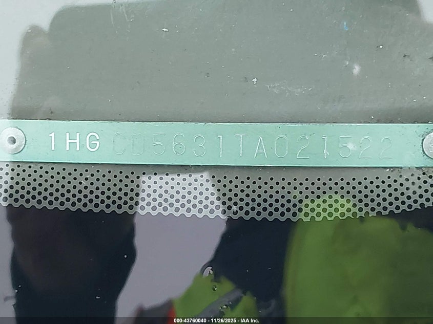 1996 Honda Accord Lx/Ex VIN: 1HGCD5631TA021522 Lot: 43760040