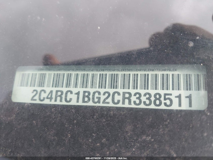 2012 Chrysler Town & Country Touring VIN: 2C4RC1BG2CR338511 Lot: 43760291