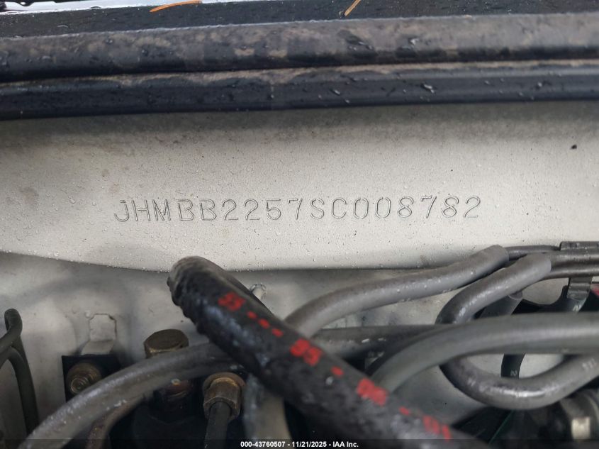 1995 Honda Prelude Si/Sr VIN: JHMBB2257SC008782 Lot: 43760507