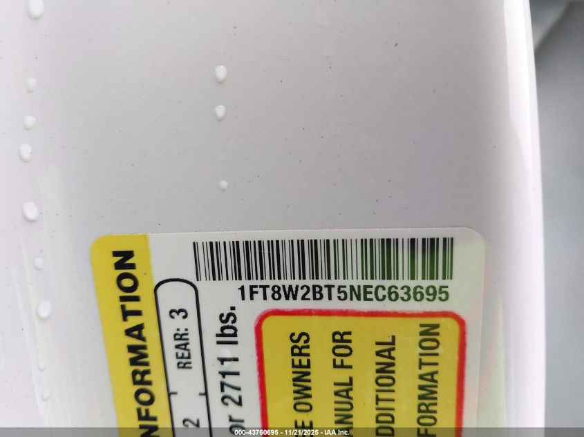 2022 Ford F-250 Lariat VIN: 1FT8W2BT5NEC63695 Lot: 43760695