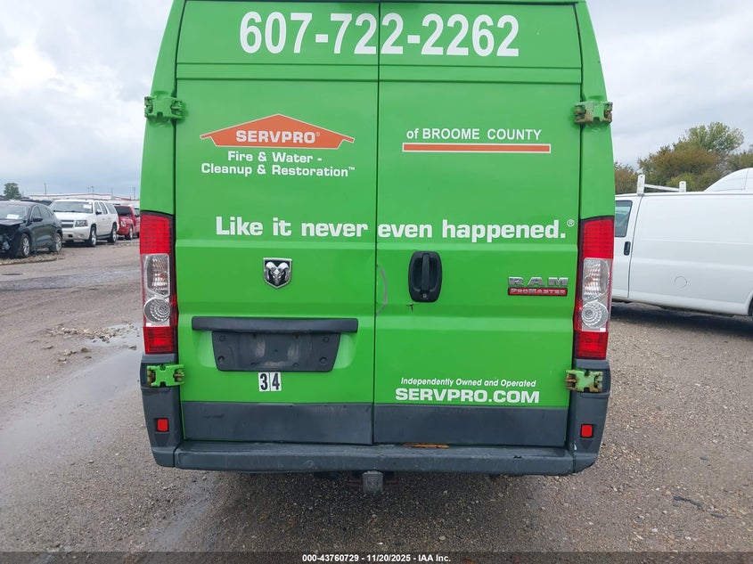 2015 Ram Promaster Cargo Van High Roof VIN: 3C6URVJGXFE508242 Lot: 43760729