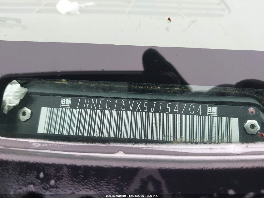 2005 Chevrolet Tahoe Ls VIN: 1GNEC13VX5J154704 Lot: 43760899