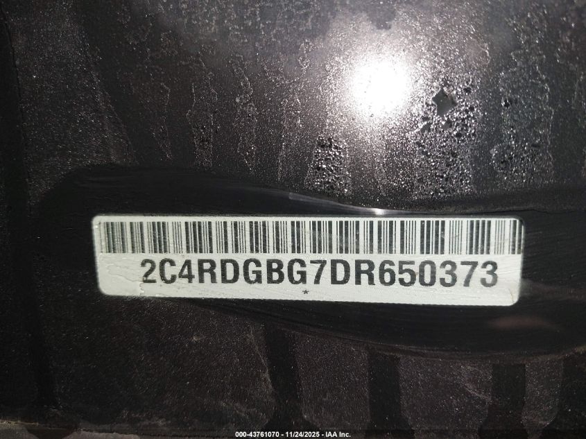 2013 Dodge Grand Caravan American Value Pkg VIN: 2C4RDGBG7DR650373 Lot: 43761070