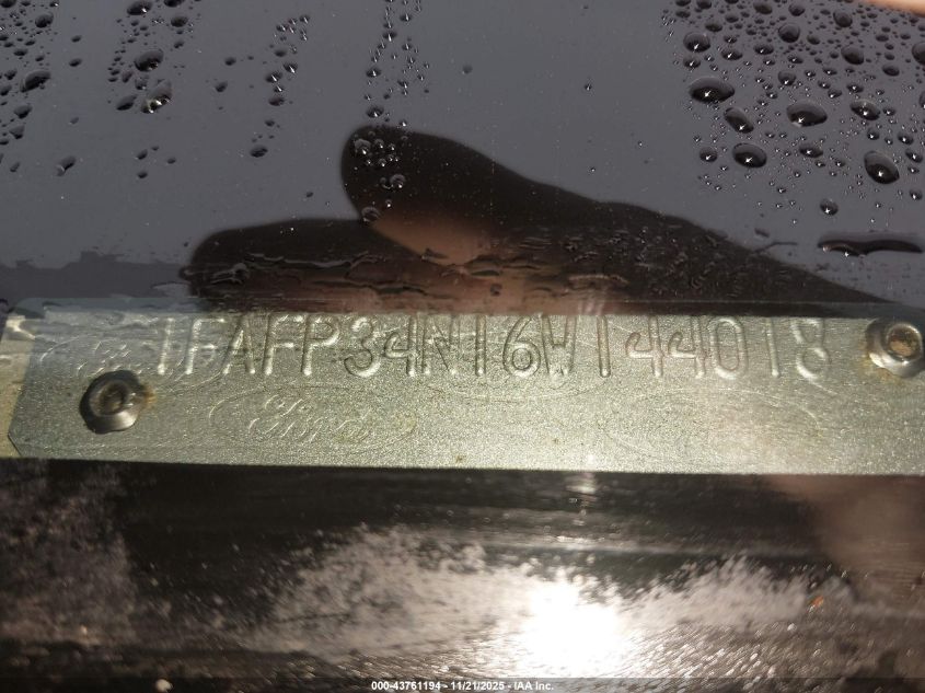 2006 Ford Focus Zx4 VIN: 1FAFP34N16W144018 Lot: 43761194