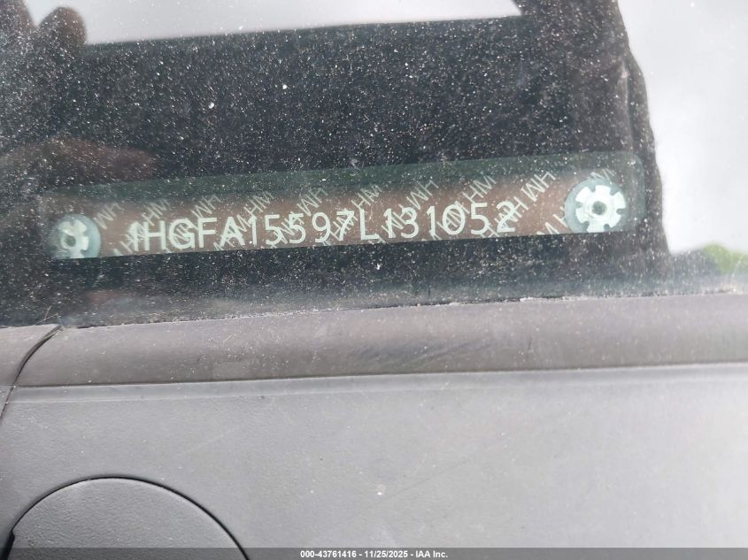 2007 Honda Civic Lx VIN: 1HGFA15597L131052 Lot: 43761416