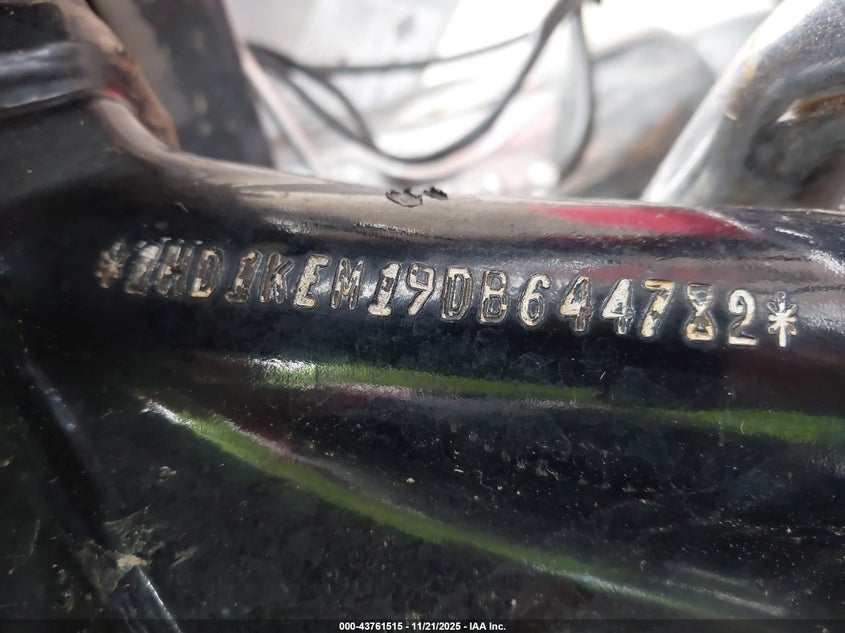 2013 Harley-Davidson Flhtk Electra Glide Ultra Ltd VIN: 1HD1KEM19DB644782 Lot: 43761515