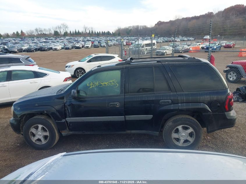 2005 Chevrolet Trailblazer Ls VIN: 1GNDT13S052277150 Lot: 43761545