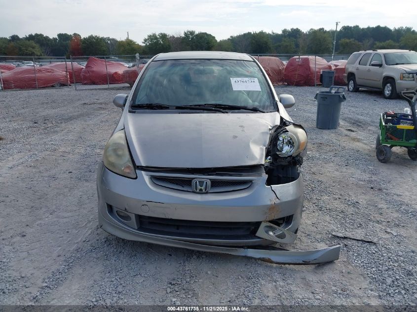 2007 Honda Fit Sport VIN: JHMGD38627S052823 Lot: 43761735