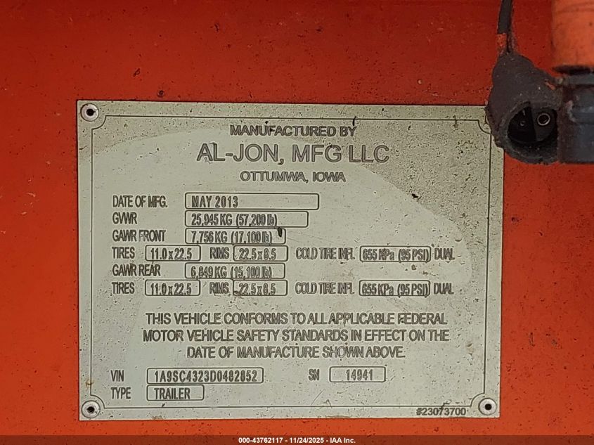 2005 Al-Jon Impact V-E Electric Crusher VIN: A3L520465 Lot: 43762117