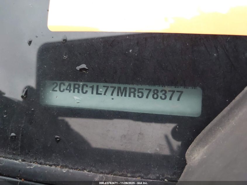 2021 Chrysler Pacifica Hybrid Touring L VIN: 2C4RC1L77MR578377 Lot: 43762471
