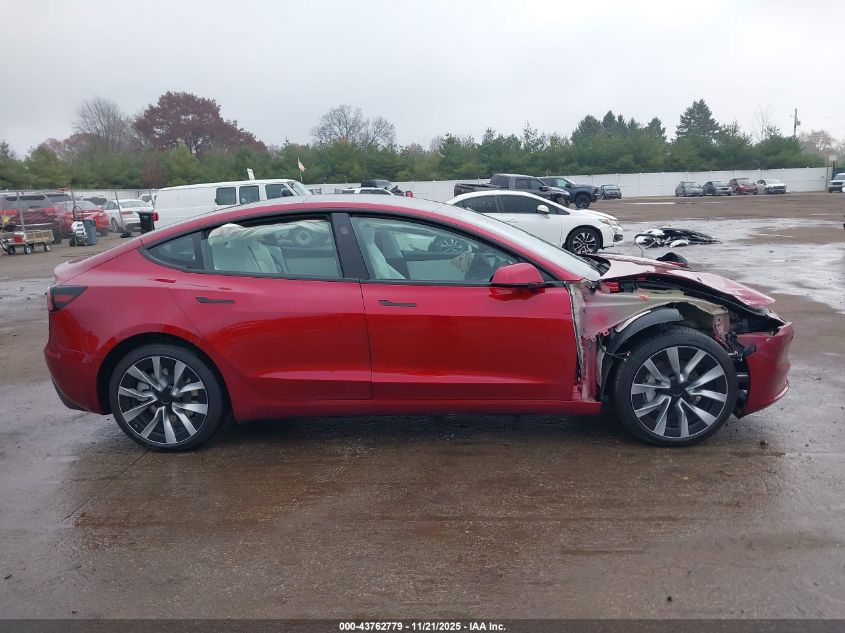 2025 Tesla Model 3 Long Range Rear-Wheel Drive/Standard VIN: 5YJ3E1EA1SF014547 Lot: 43762779