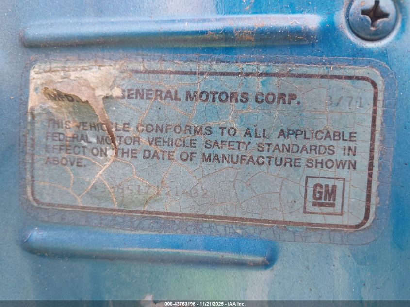 1971 Buick Skylark VIN: 433691Z121432 Lot: 43763198