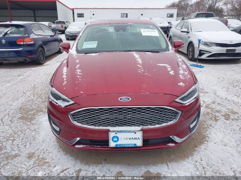 2019 Ford Fusion Hybrid Titanium VIN: 3FA6P0RU4KR137026 Lot: 43763352