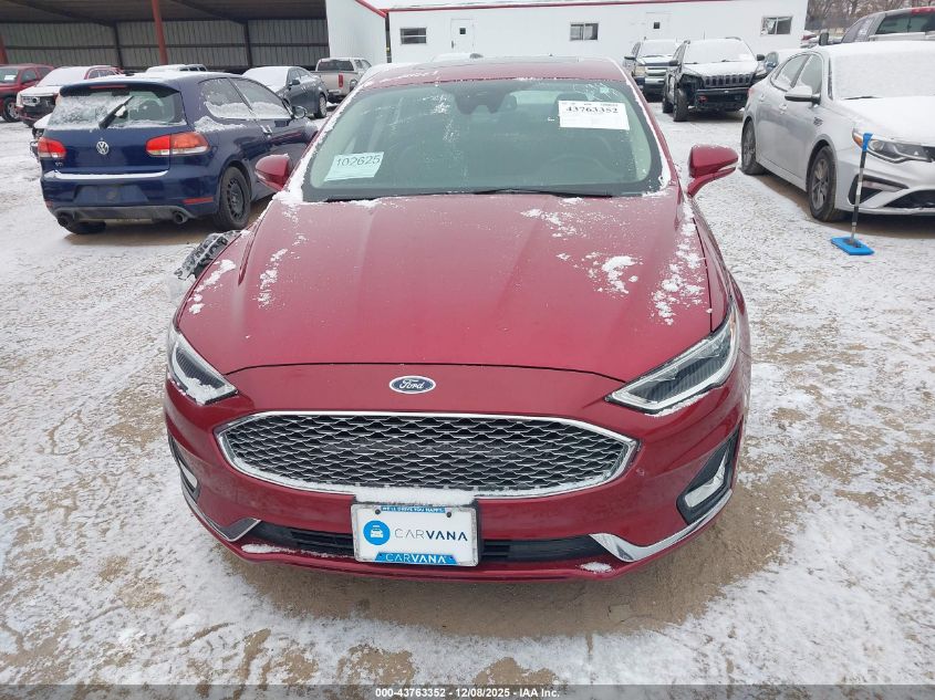 2019 Ford Fusion Hybrid Titanium VIN: 3FA6P0RU4KR137026 Lot: 43763352