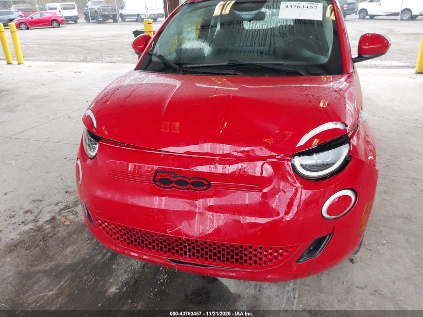2024 Fiat 500E Inspi(Red) Fwd VIN: ZFAFFAA40RX203420 Lot: 43763457