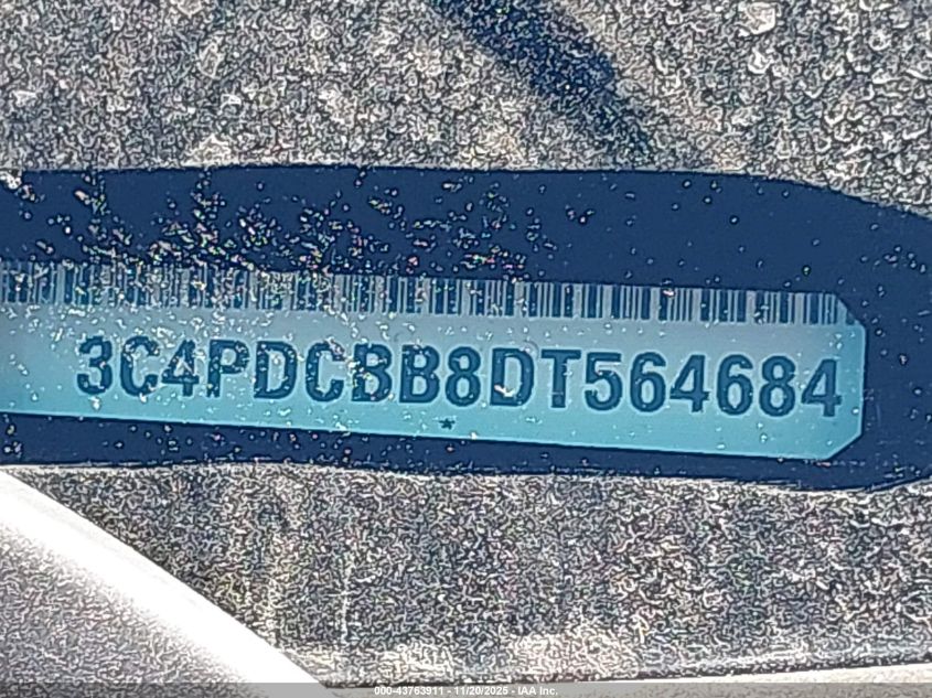 2013 Dodge Journey Sxt VIN: 3C4PDCBB8DT564684 Lot: 43763911