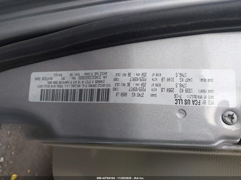 2016 Dodge Grand Caravan Sxt VIN: 2C4RDGCG9GR399391 Lot: 43764104