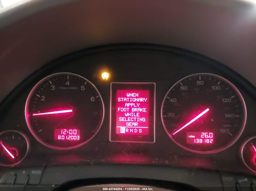 2003 Audi A4 1.8T VIN: WAULC68E03A198226 Lot: 43764204