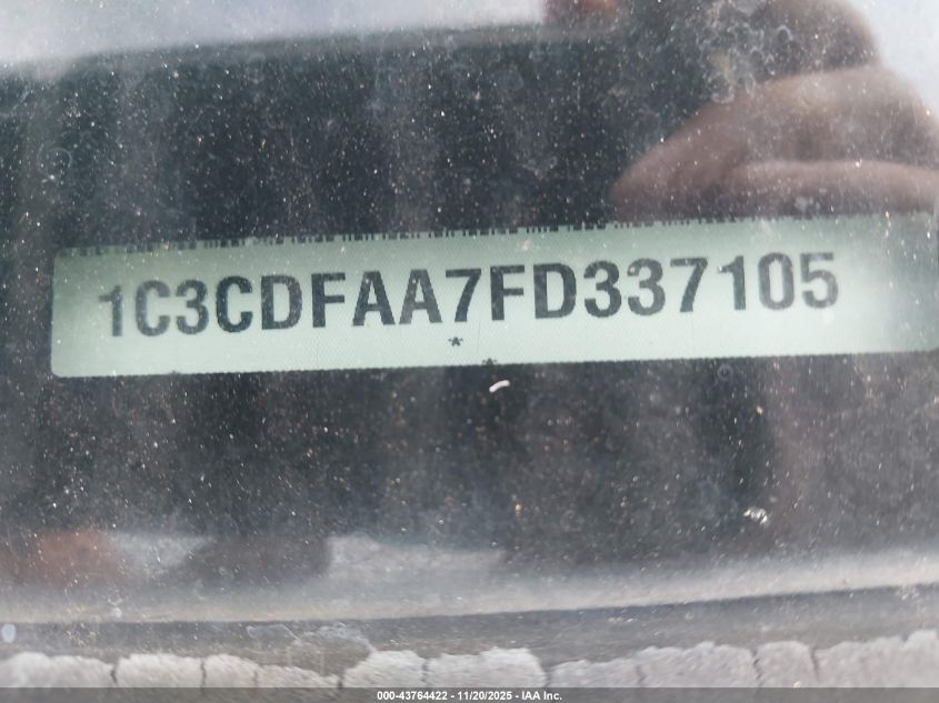 2015 Dodge Dart Se VIN: 1C3CDFAA7FD337105 Lot: 43764422