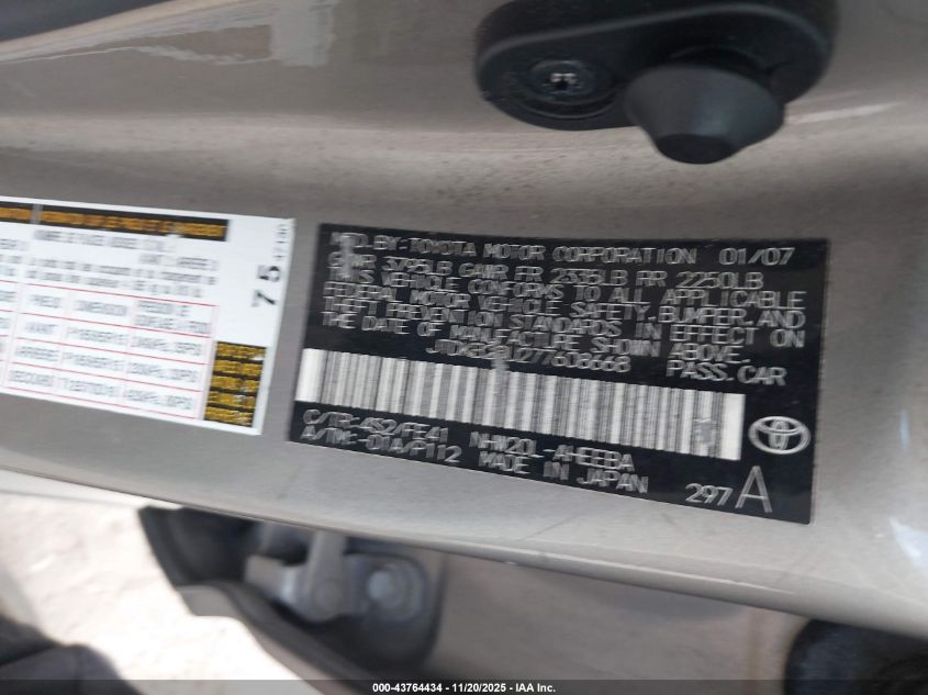 2007 Toyota Prius VIN: JTDKB20U277608668 Lot: 43764434