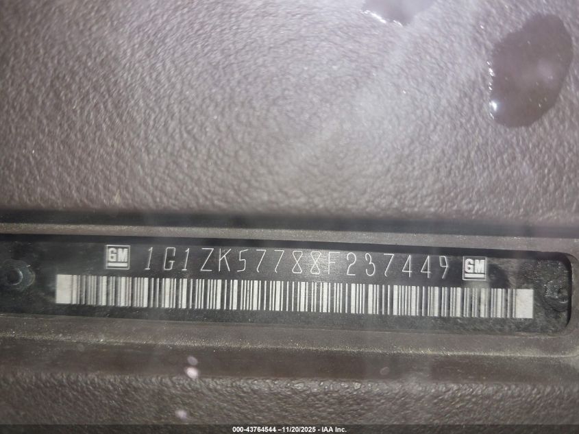 2008 Chevrolet Malibu Ltz VIN: 1G1ZK57788F237449 Lot: 43764544