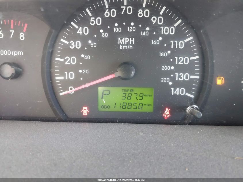 2004 Kia Spectra Ex/Lx VIN: KNAFE122745044390 Lot: 43764648