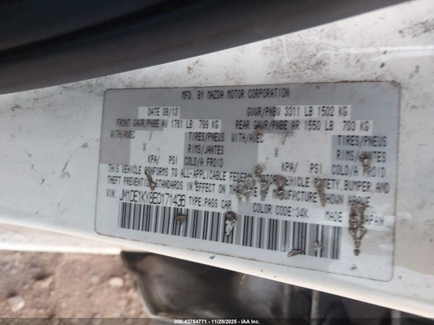 2014 Mazda Mazda2 Sport VIN: JM1DE1KY8E0171436 Lot: 43764771