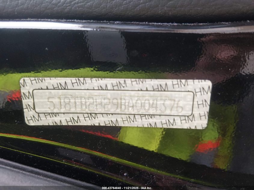 2011 Acura Rdx VIN: 5J8TB2H29BA004376 Lot: 43764840