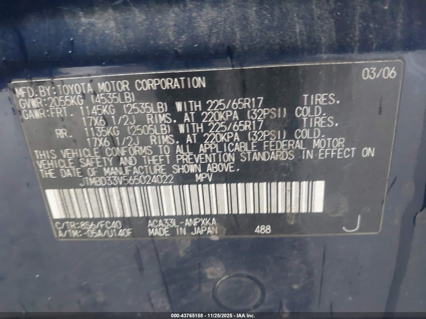 JTMBD33V565024022 2006 TOYOTA RAV 4 photo no. 9
