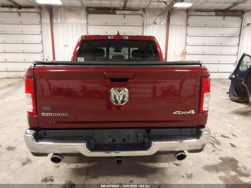 2021 Ram 1500 Big Horn 4X4 5'7 Box VIN: 1C6SRFFT1MN636333 Lot: 43765267