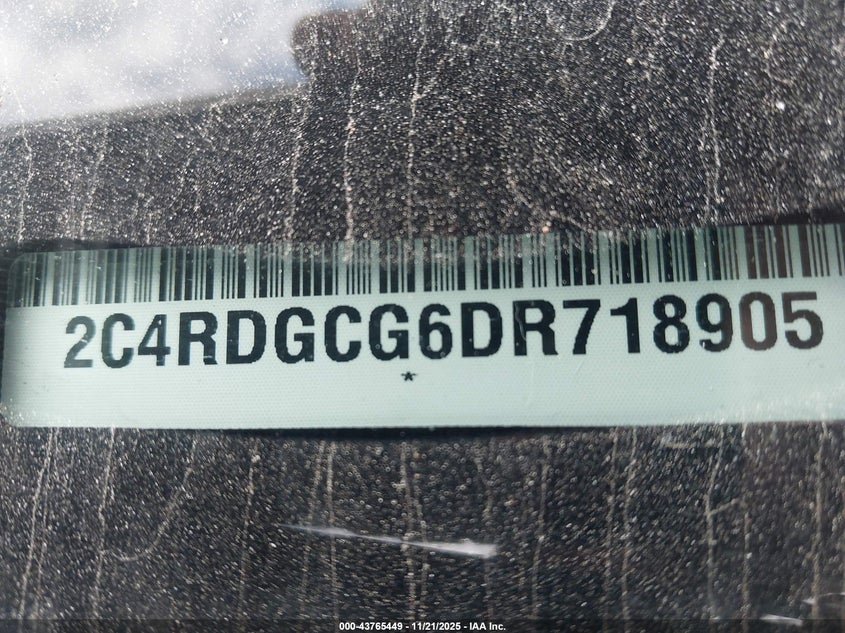 2013 Dodge Grand Caravan Sxt VIN: 2C4RDGCG6DR718905 Lot: 43765449