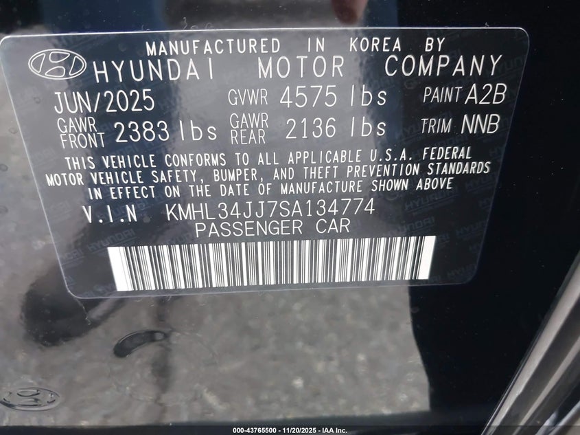 KMHL34JJ7SA134774 2025 HYUNDAI SONATA photo no. 5