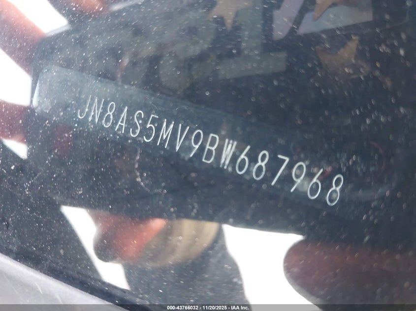 2011 Nissan Rogue S VIN: JN8AS5MV9BW687968 Lot: 43766032