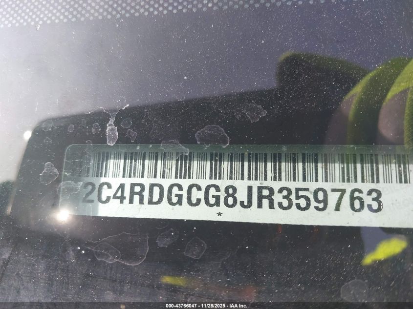 2018 Dodge Grand Caravan Sxt VIN: 2C4RDGCG8JR359763 Lot: 43766047