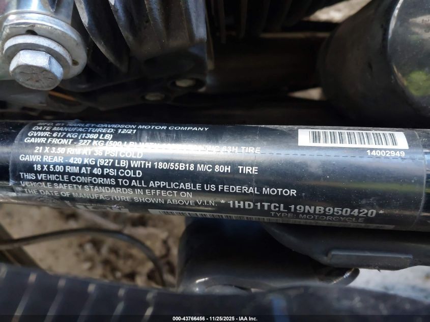 2022 Harley-Davidson Fltrxse VIN: 1HD1TCL19NB950420 Lot: 43766456