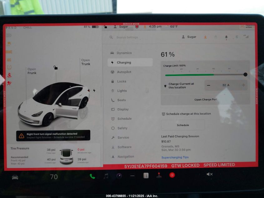 2023 Tesla Model 3 Rear-Wheel Drive VIN: 5YJ3E1EA7PF604159 Lot: 43766655