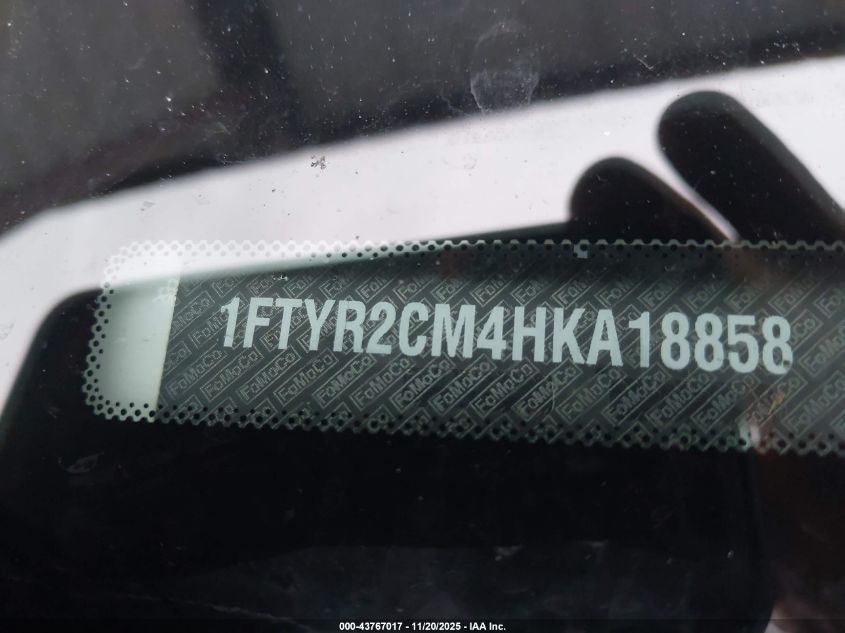 2017 Ford Transit-250 VIN: 1FTYR2CM4HKA18858 Lot: 43767017