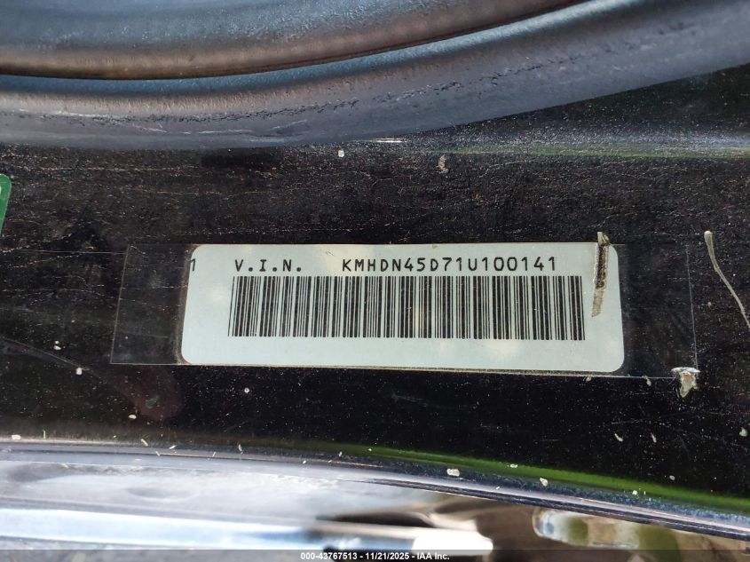 2001 Hyundai Elantra Gls VIN: KMHDN45D71U100141 Lot: 43767513